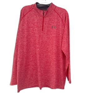 Under Armour Heathered Red 1/4 Zip Pullover Shirt  XXL
